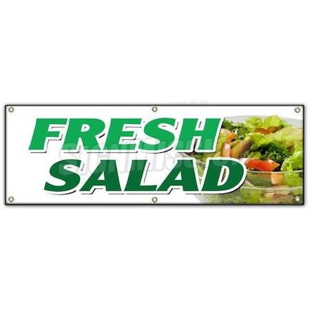 Signmission FRESH SALADS BANNER SIGN crisp greens tomato chicken egg caesar food B-72 Fresh Salads